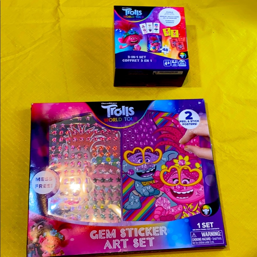 Trolls gem art set and 3 in 1 set bundle! (NEW)
